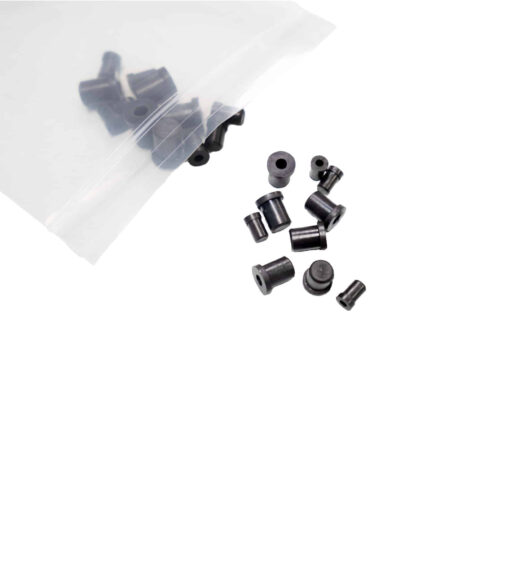 a plastic bag with small black objects
