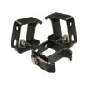 a pair of black metal brackets
