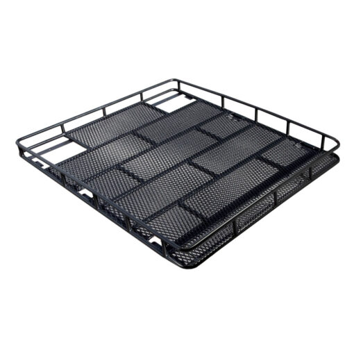 a black metal mesh tray