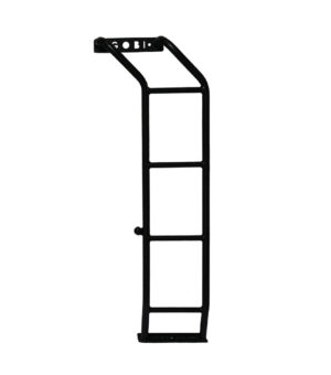 a black metal ladder on a white background