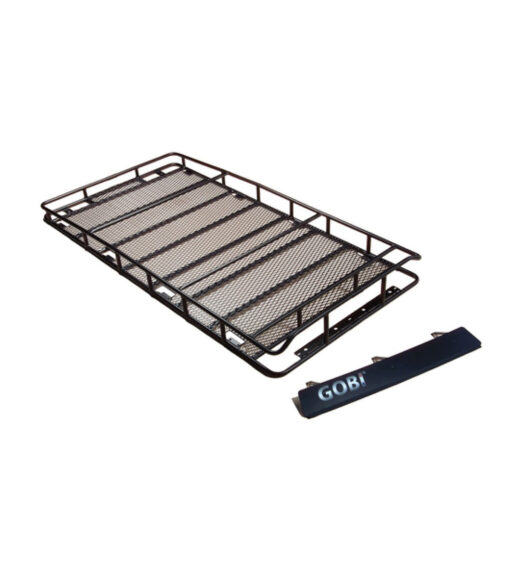 a metal rack with a black handle