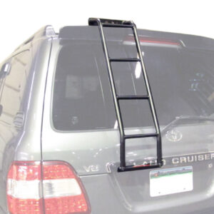 a ladder on the back of a car