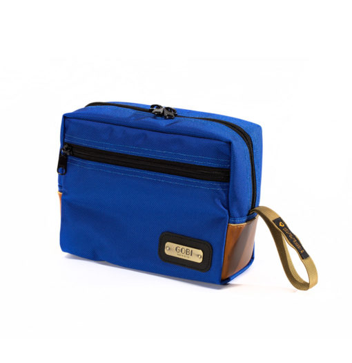 Travel kit royal blue w tan 01 <b>travel kit </b><br>royal blue <br>with tan webbing