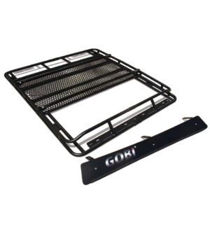 a black metal rack with a white background