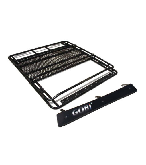 a black metal rack with a black frame