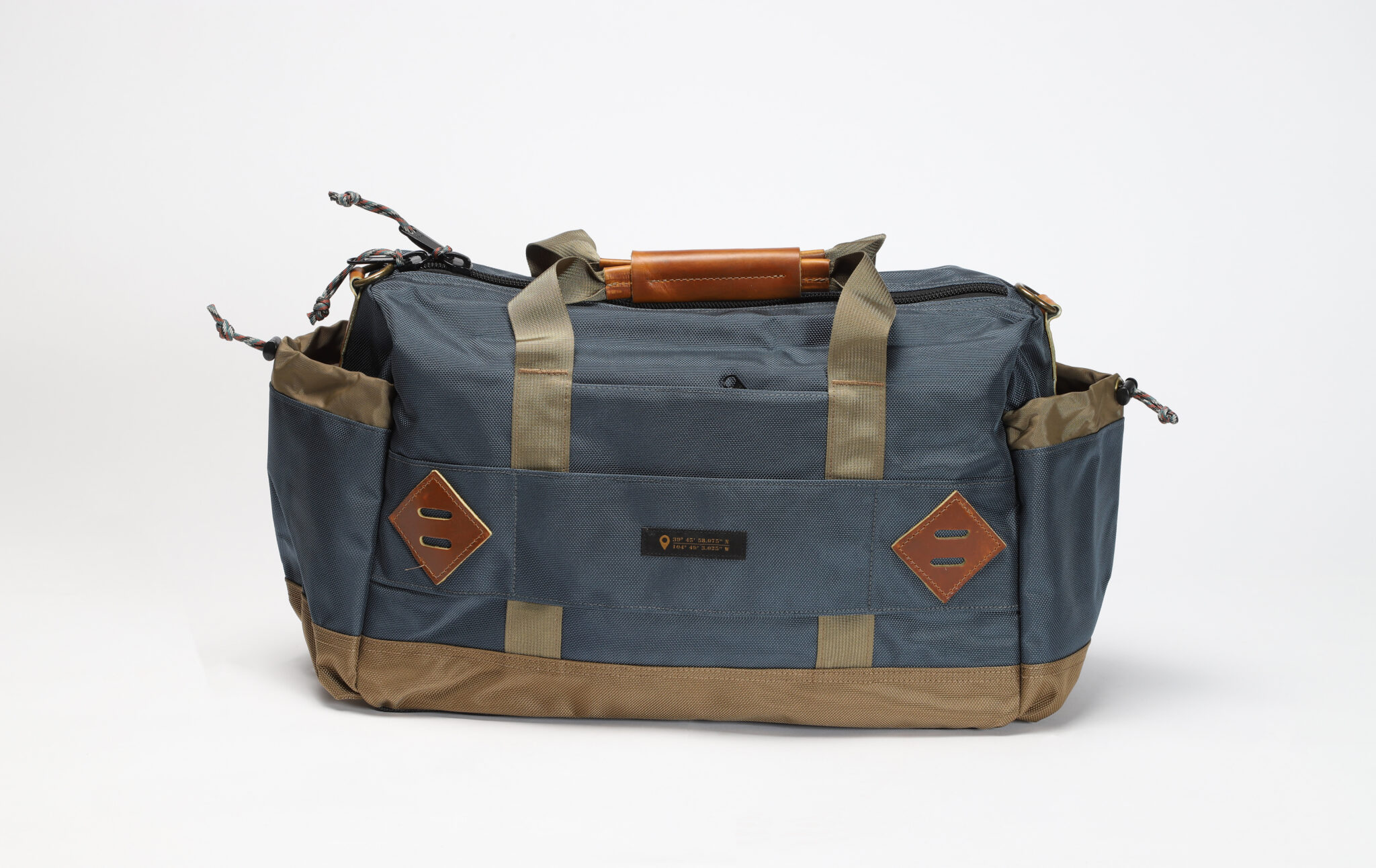GOBI Duffel Bag Gun Metal Blue with Tan bing GOBI Racks