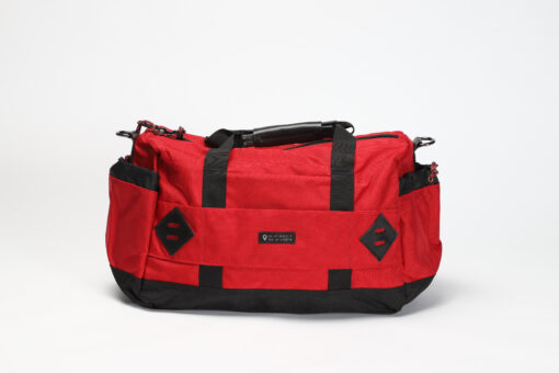 Img 7324 scaled <b>gobi duffel bag <br>fiery red</b><br>with black webbing