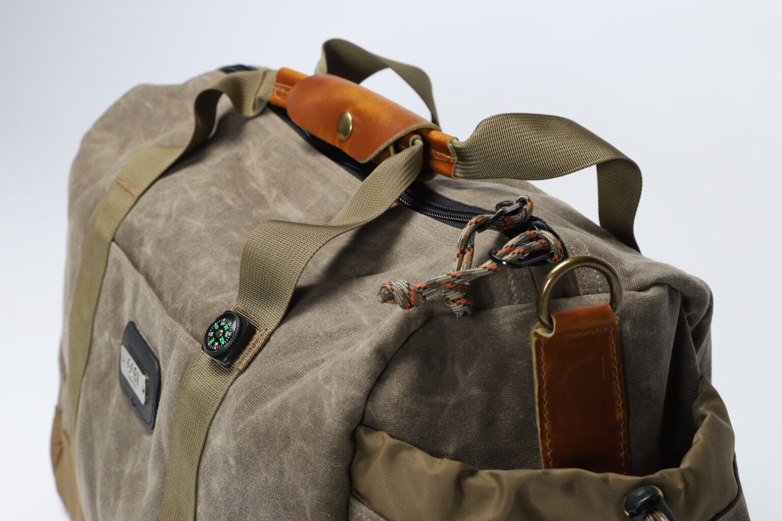 GOBI Duffel Bag Wax Canvaswith Tan bing GOBI Racks