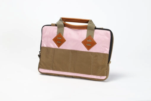 Img 7394 scaled <b>gobi laptop bag<br>peony pink</b><br>with tan webbing