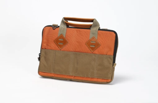 Img 7406 scaled <b>gobi laptop bag <br>texas orange </b><br>with tan webbing