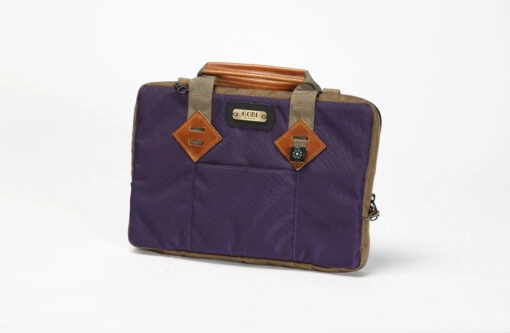 Img 7407 scaled <b>gobi laptop bag <br>rocky purple </b><br>with tan webbing