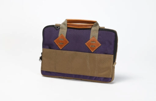 Img 7408 scaled <b>gobi laptop bag <br>rocky purple </b><br>with tan webbing