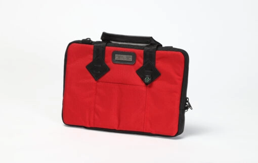 Img 7433 scaled <b>gobi laptop bag <br>fiery red</b><br>with black webbing