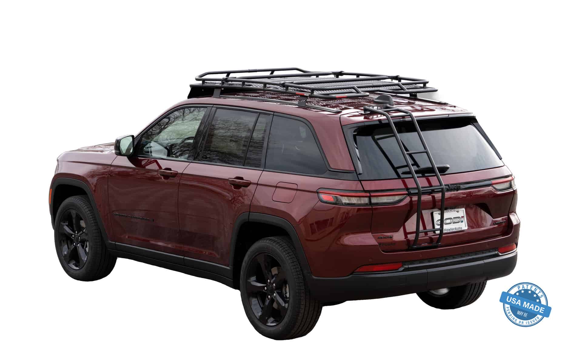Grandcherokeel back2 <b>jeep grand cherokee 4xe<br></b> low-profile roof rack<font color ="dodgerblue"><br>multi light no sunroof - stealth</font>