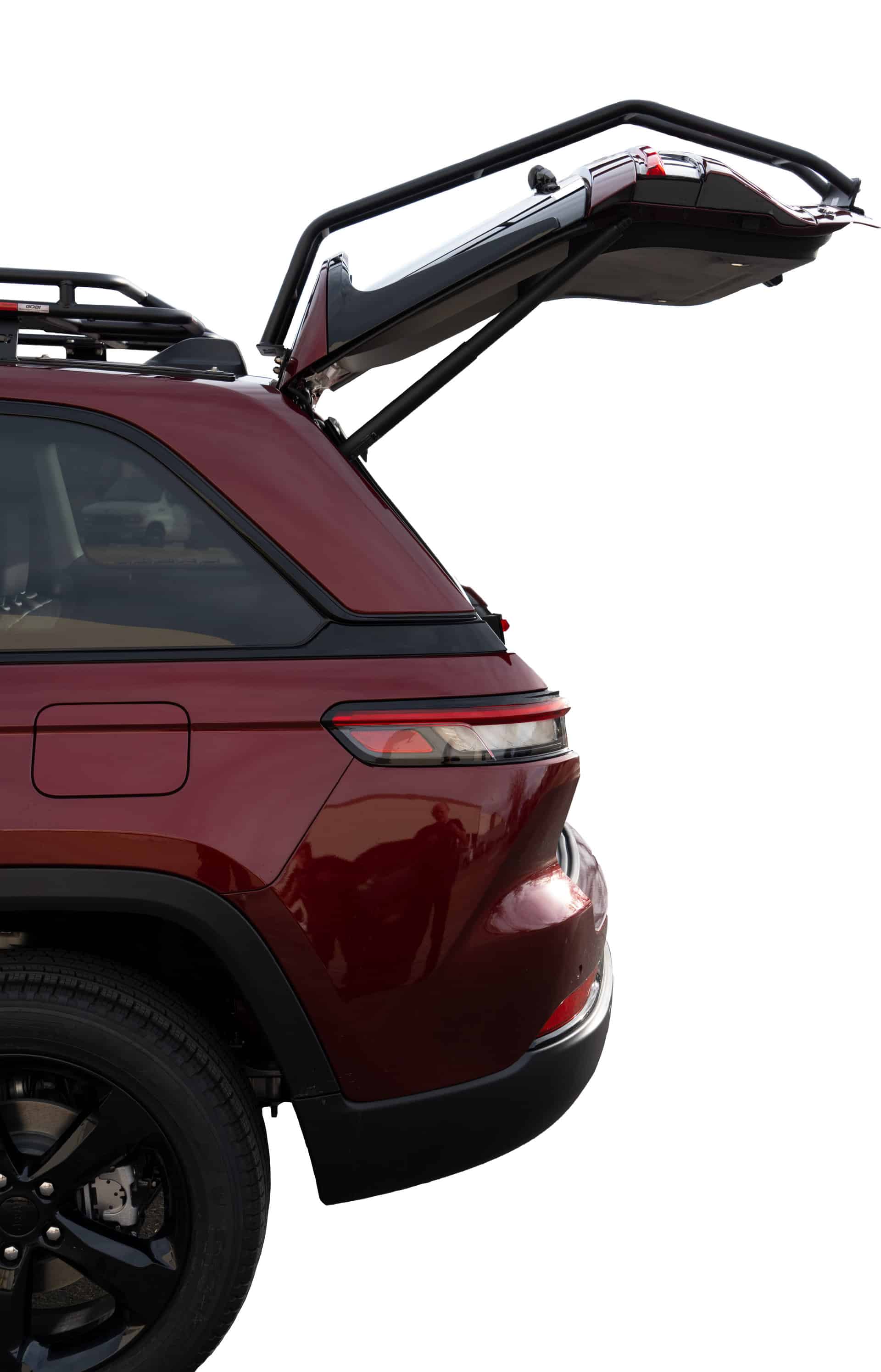 Grandcherokeel ladder 2 <b>jeep grand cherokee 4xe<br></b> low-profile roof rack<font color ="dodgerblue"><br>multi light no sunroof - stealth</font>