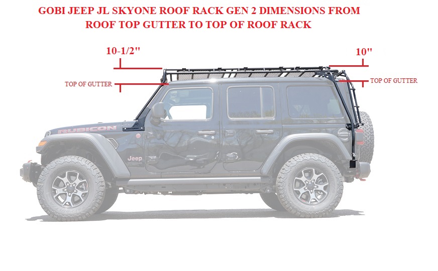 Jeep JLU 392 Sky One-Touch Stealth Rack | GOBI Racks Wrangler SkyOne Touch